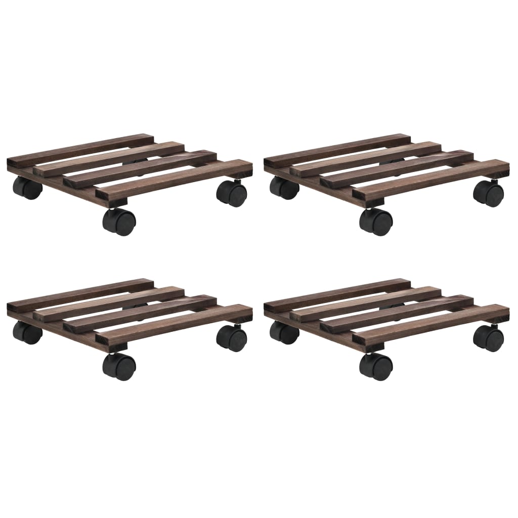 Galleria Design Plant Rollers 4 pcs Cedar Wood 25x25 cm