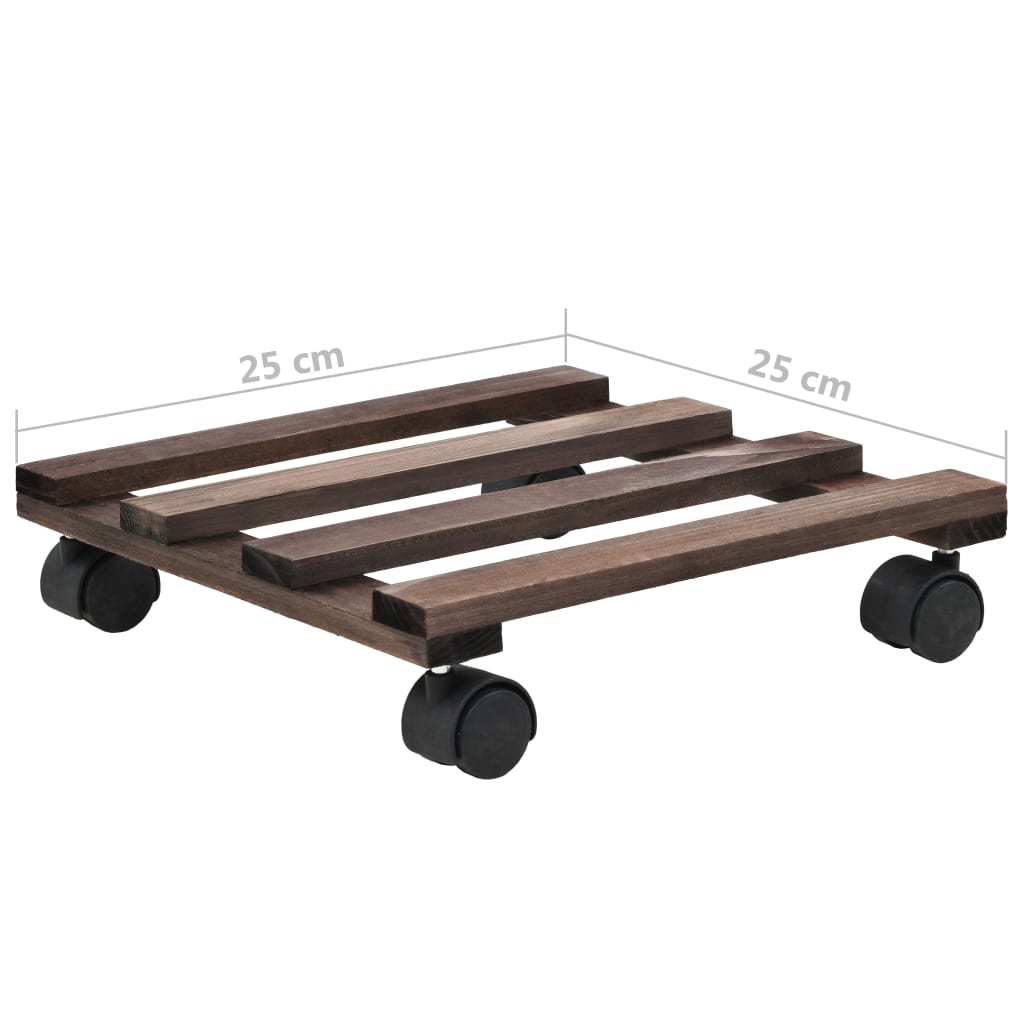 Galleria Design Plant Rollers 4 pcs Cedar Wood 25x25 cm