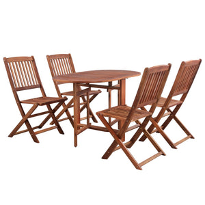 Galleria Design 5 Piece Folding Outdoor Dining Set Solid Acacia Wood