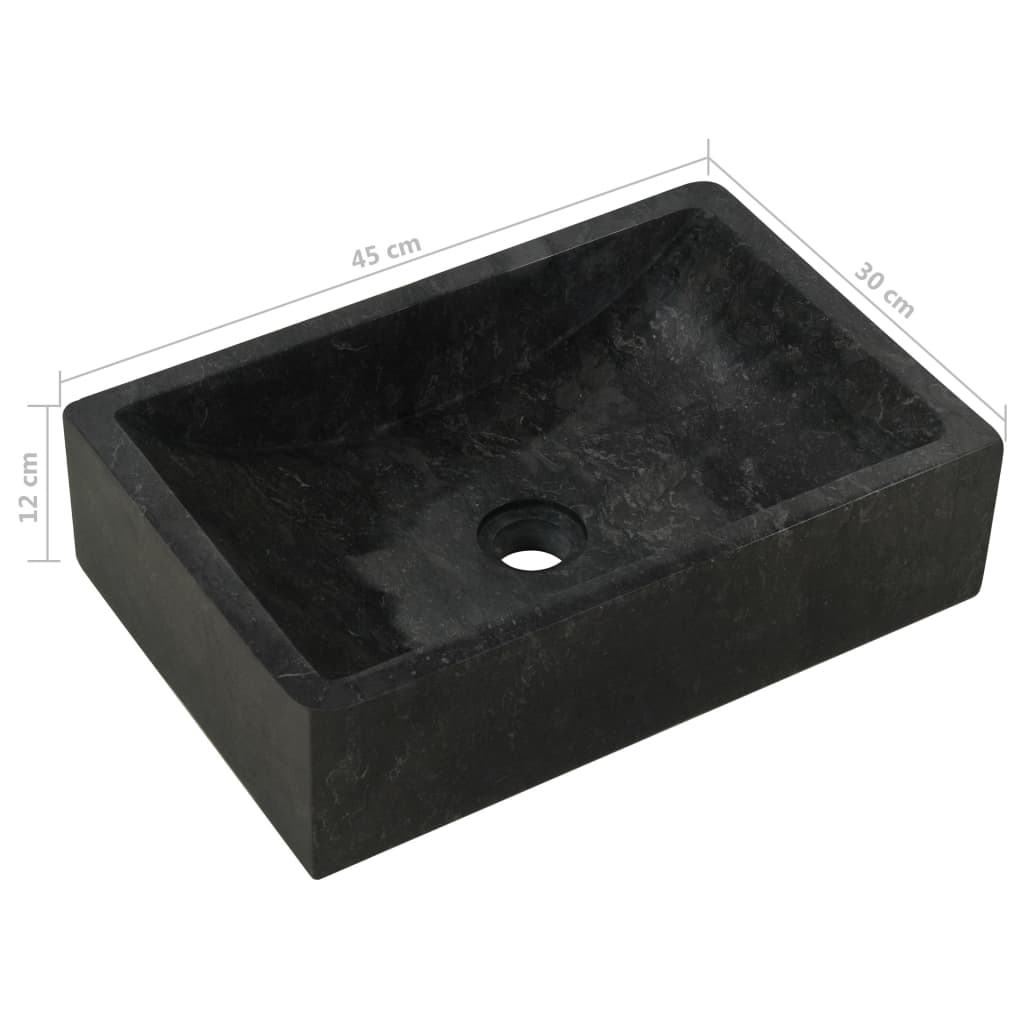 Galleria Design Sink 45x30x12 cm Marble High Gloss Black