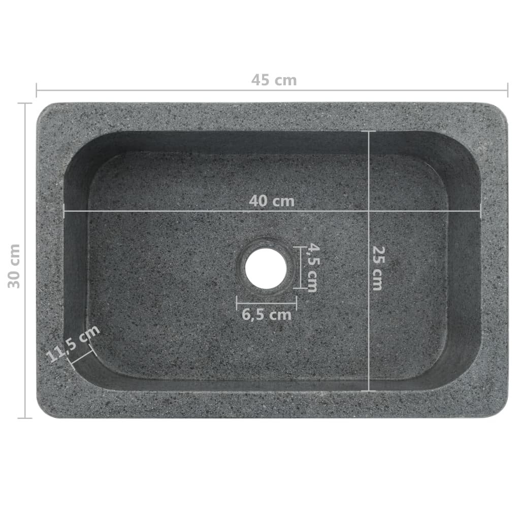 Galleria Design Sink 45x30x15 cm Riverstone Black