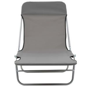 Galleria Design Folding Sun Loungers 2 pcs Steel and Fabric Grey
