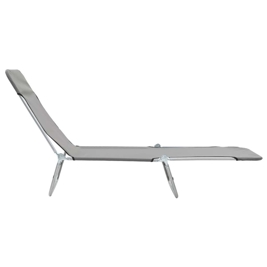 Galleria Design Folding Sun Loungers 2 pcs Steel and Fabric Grey