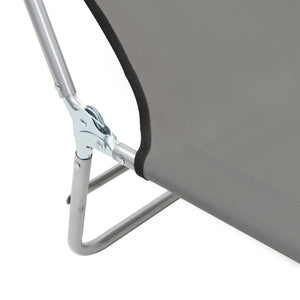 Galleria Design Folding Sun Loungers 2 pcs Steel and Fabric Grey