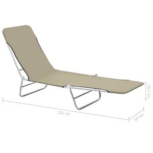 Galleria Design Folding Sun Loungers 2 pcs Steel and Fabric Taupe