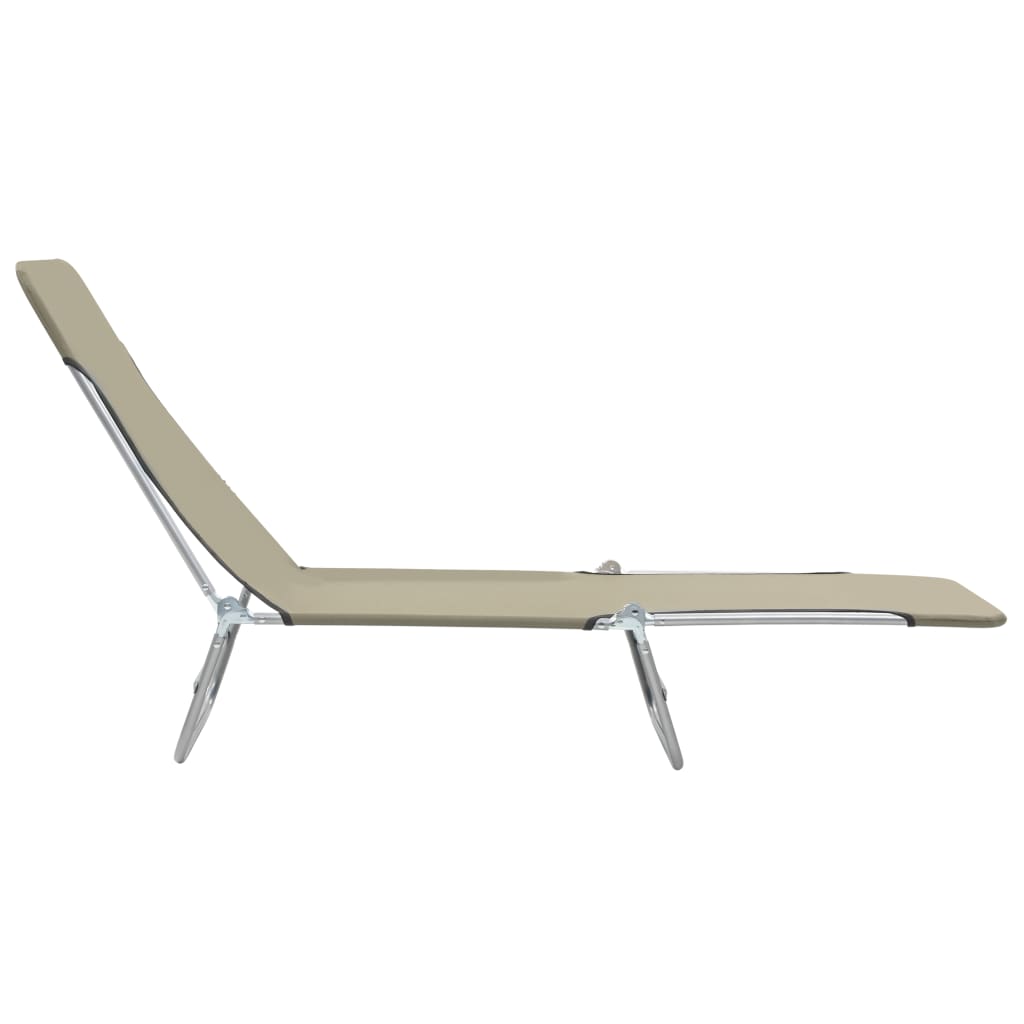 Galleria Design Folding Sun Loungers 2 pcs Steel and Fabric Taupe