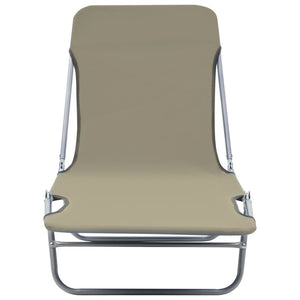 Galleria Design Folding Sun Loungers 2 pcs Steel and Fabric Taupe