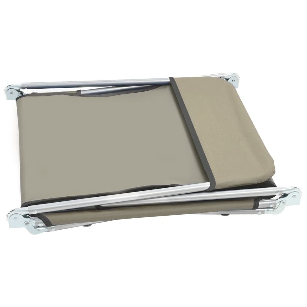 Galleria Design Folding Sun Loungers 2 pcs Steel and Fabric Taupe