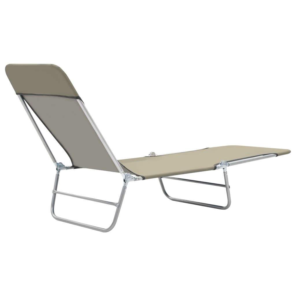 Galleria Design Folding Sun Loungers 2 pcs Steel and Fabric Taupe