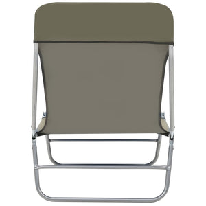 Galleria Design Folding Sun Loungers 2 pcs Steel and Fabric Taupe