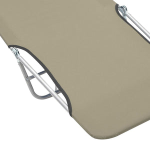 Galleria Design Folding Sun Loungers 2 pcs Steel and Fabric Taupe