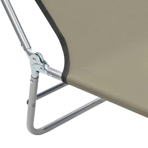 Galleria Design Folding Sun Loungers 2 pcs Steel and Fabric Taupe