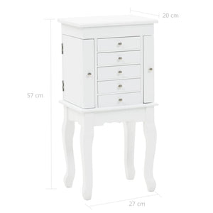 Galleria Design Free Standing Jewelery Cabinet White