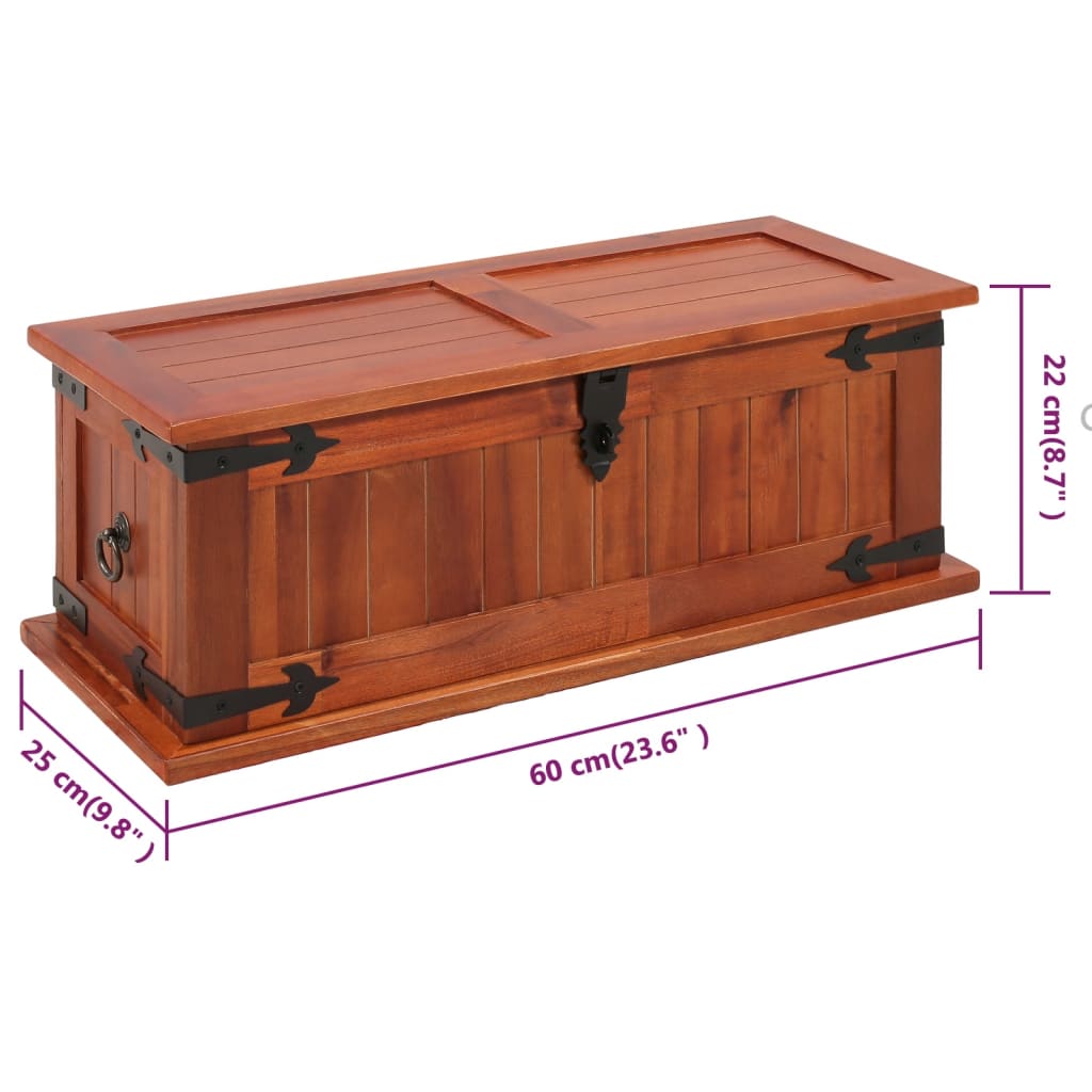 Galleria Design Storage Chest 60x25x22 cm Solid Acacia Wood