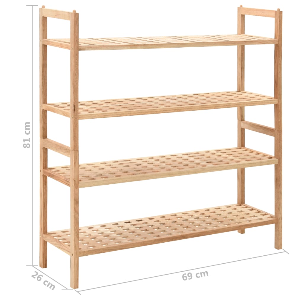 Galleria Design Shoe Rack Solid Walnut Wood 69x26x81 cm