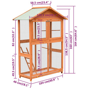 Galleria Design Bird Cage Solid Pine & Fir Wood 125.5x59.5x164 cm