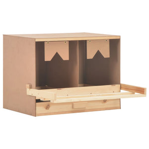 Galleria Design Chicken Laying Nest 2 Compartments 63x40x45 cm Solid Pine Wood