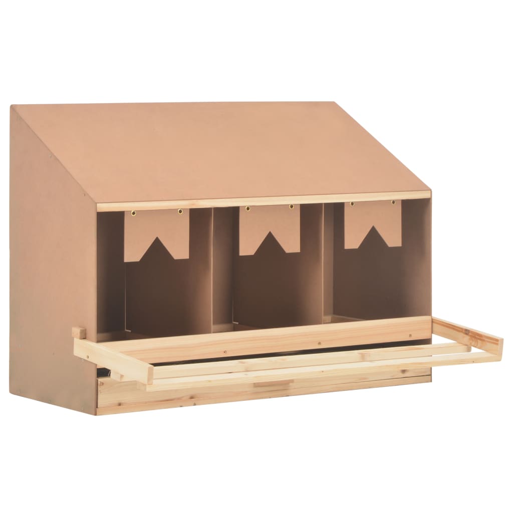 Galleria Design Chicken Laying Nest 3 Compartments 93x40x65 cm Solid Pine Wood