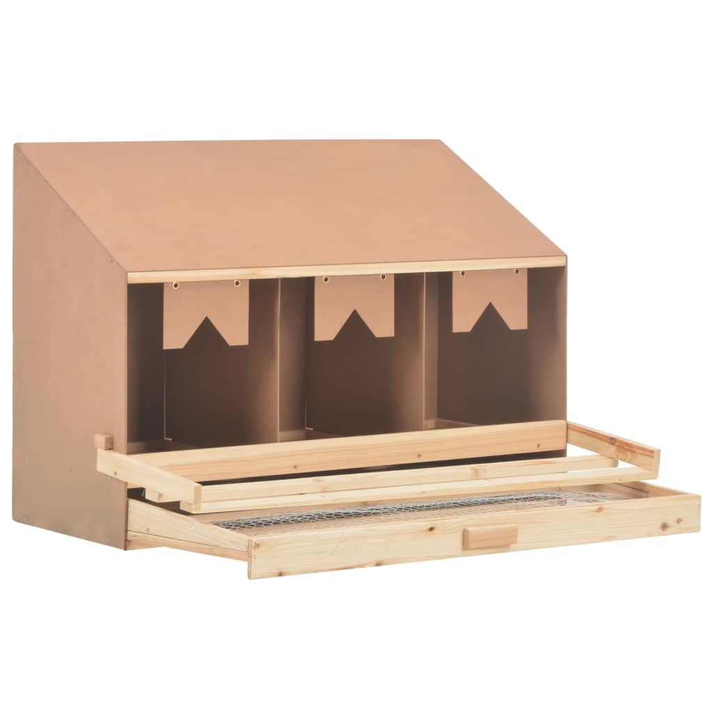 Galleria Design Chicken Laying Nest 3 Compartments 93x40x65 cm Solid Pine Wood