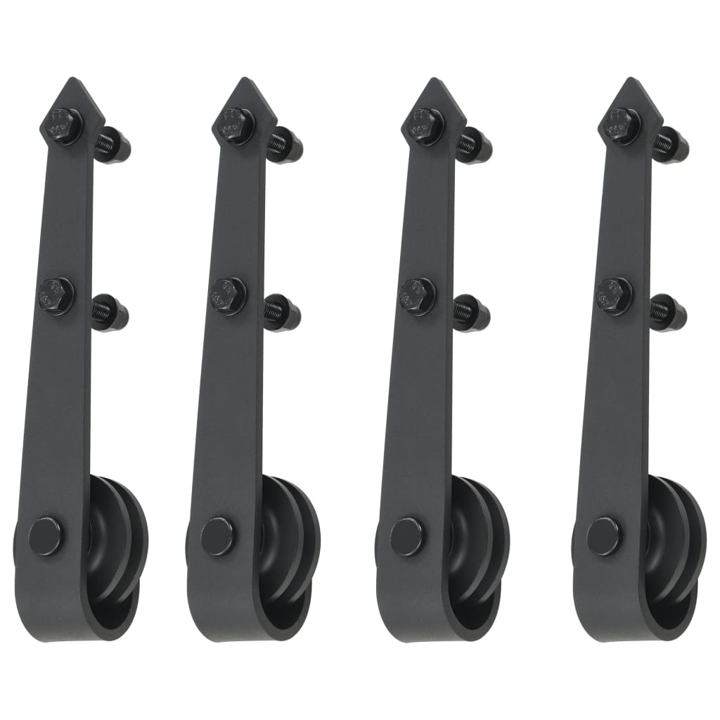 Galleria Design Sliding Door Hardware Kit 2x183 cm Steel Black