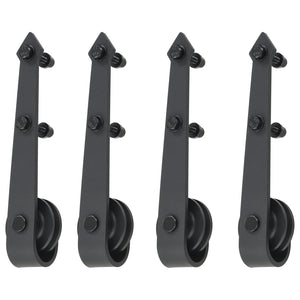 Galleria Design Sliding Door Hardware Kit 2x183 cm Steel Black