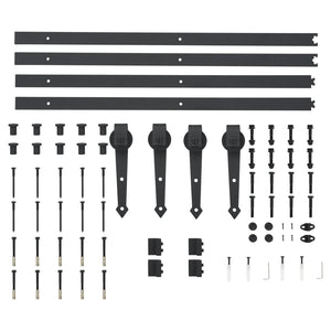 Galleria Design Sliding Door Hardware Kit 2x183 cm Steel Black