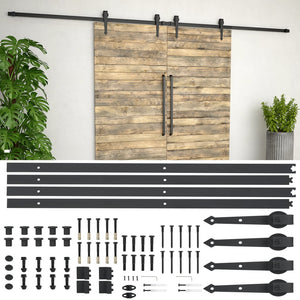 Galleria Design Sliding Door Hardware Kit 2x183 cm Steel Black
