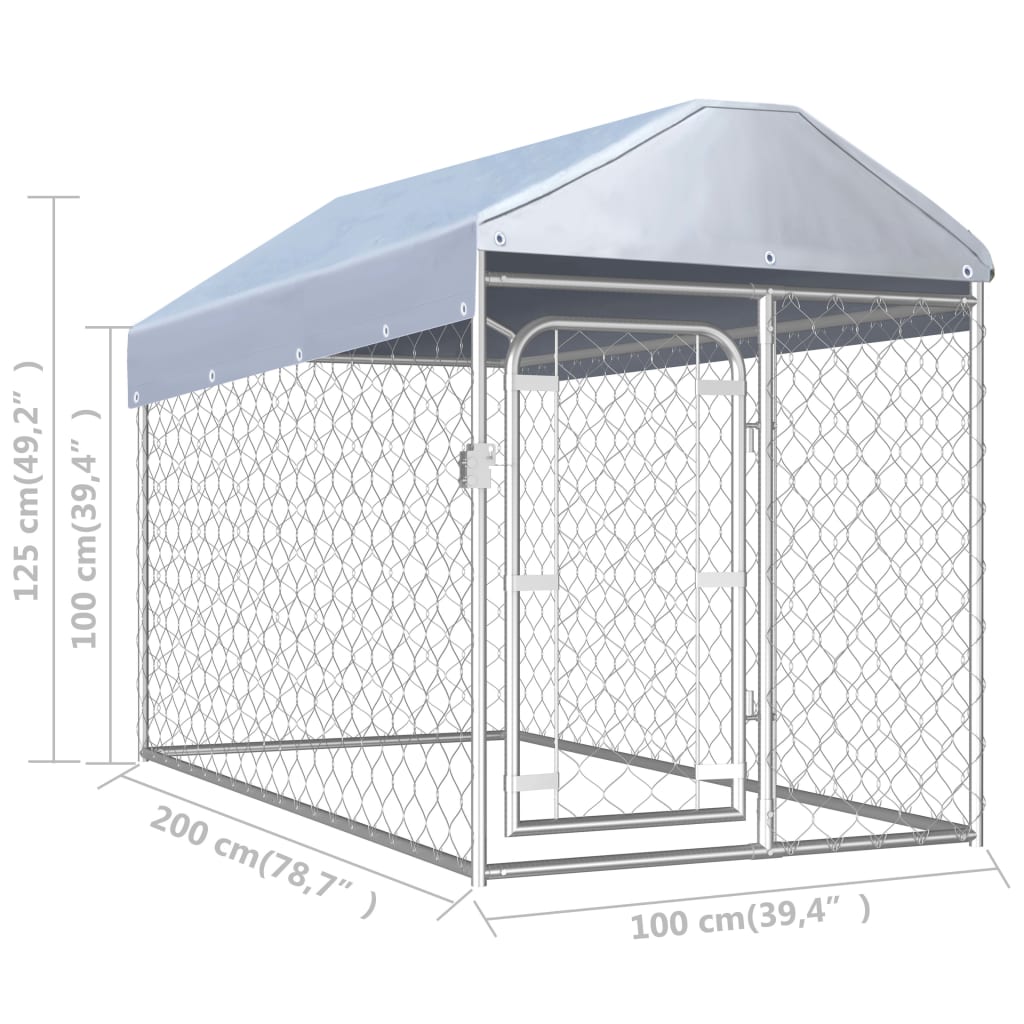 Galleria Design Outdoor Dog Kennel with Roof 200x100x125 cm