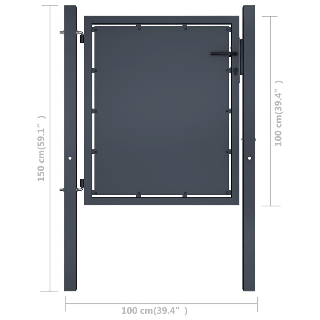 Galleria Design Garden Gate Steel 100x100 cm Anthracite