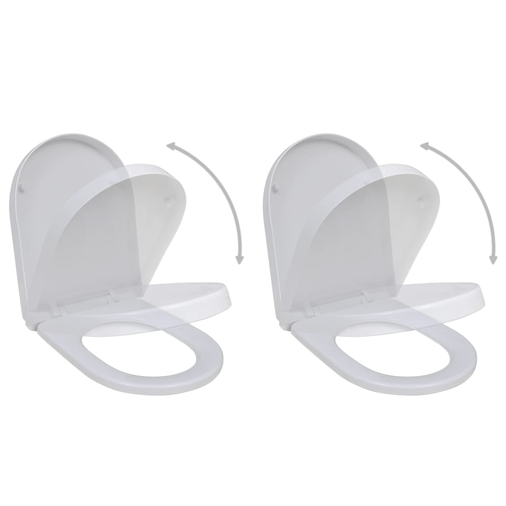 Galleria Design Toilet Seats with Soft Close Lids 2 pcs Plastic White