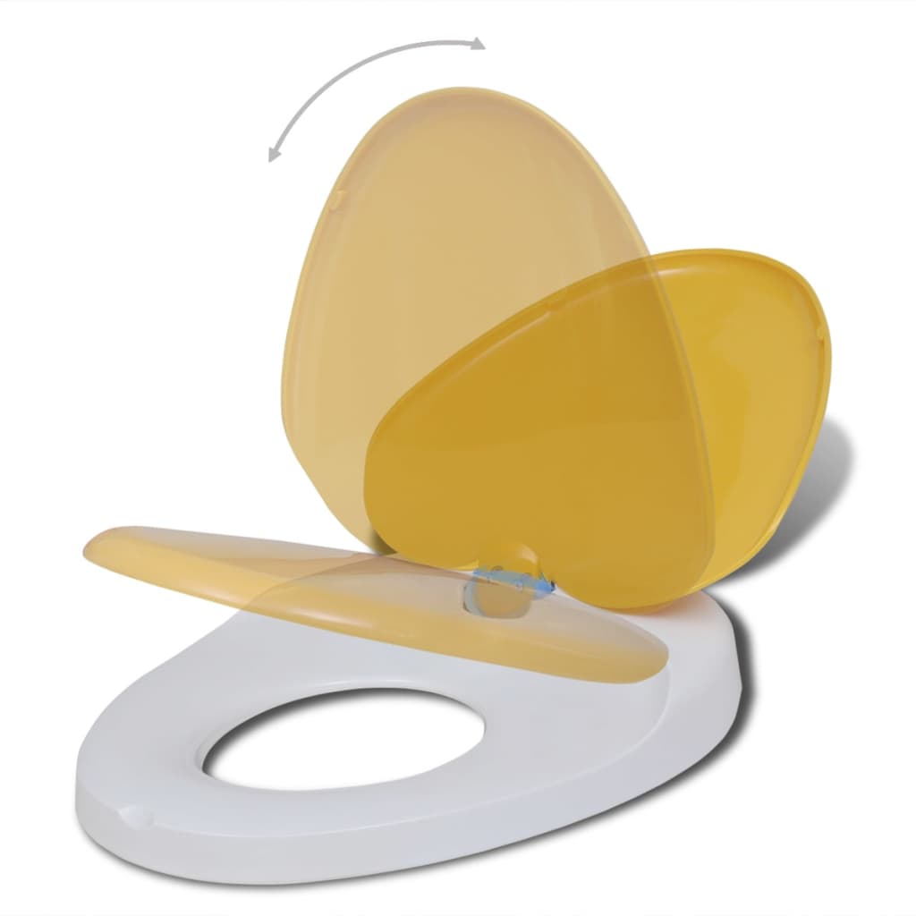Galleria Design Toilet Seats with Soft Close Lids 2pcs Plastic White and Yellow