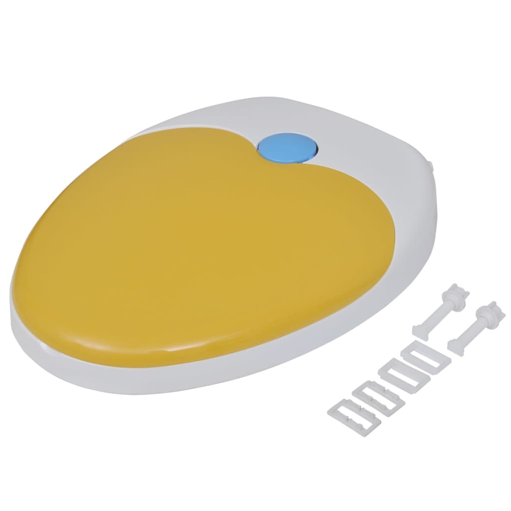 Galleria Design Toilet Seats with Soft Close Lids 2pcs Plastic White and Yellow