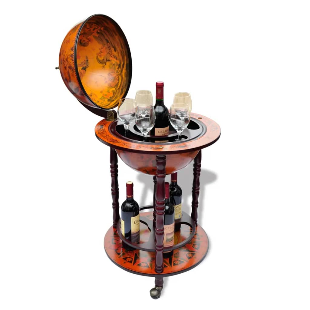 Galleria Design Globe Bar Wine Stand Eucalyptus Wood