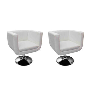 Galleria Design Bar Chairs 2 pcs White Faux Leather