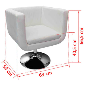 Galleria Design Bar Chairs 2 pcs White Faux Leather