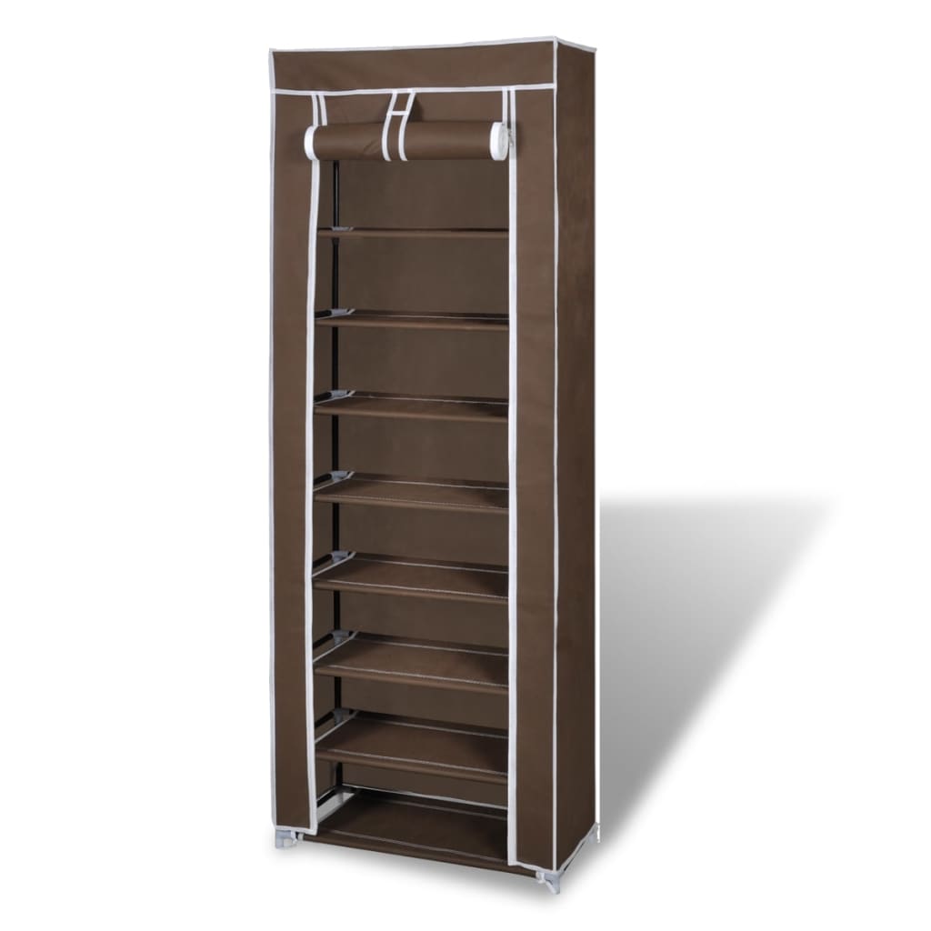 Galleria Design Fabric Shoe Cabinet with Cover 162 x 57 x 29 cm Brown