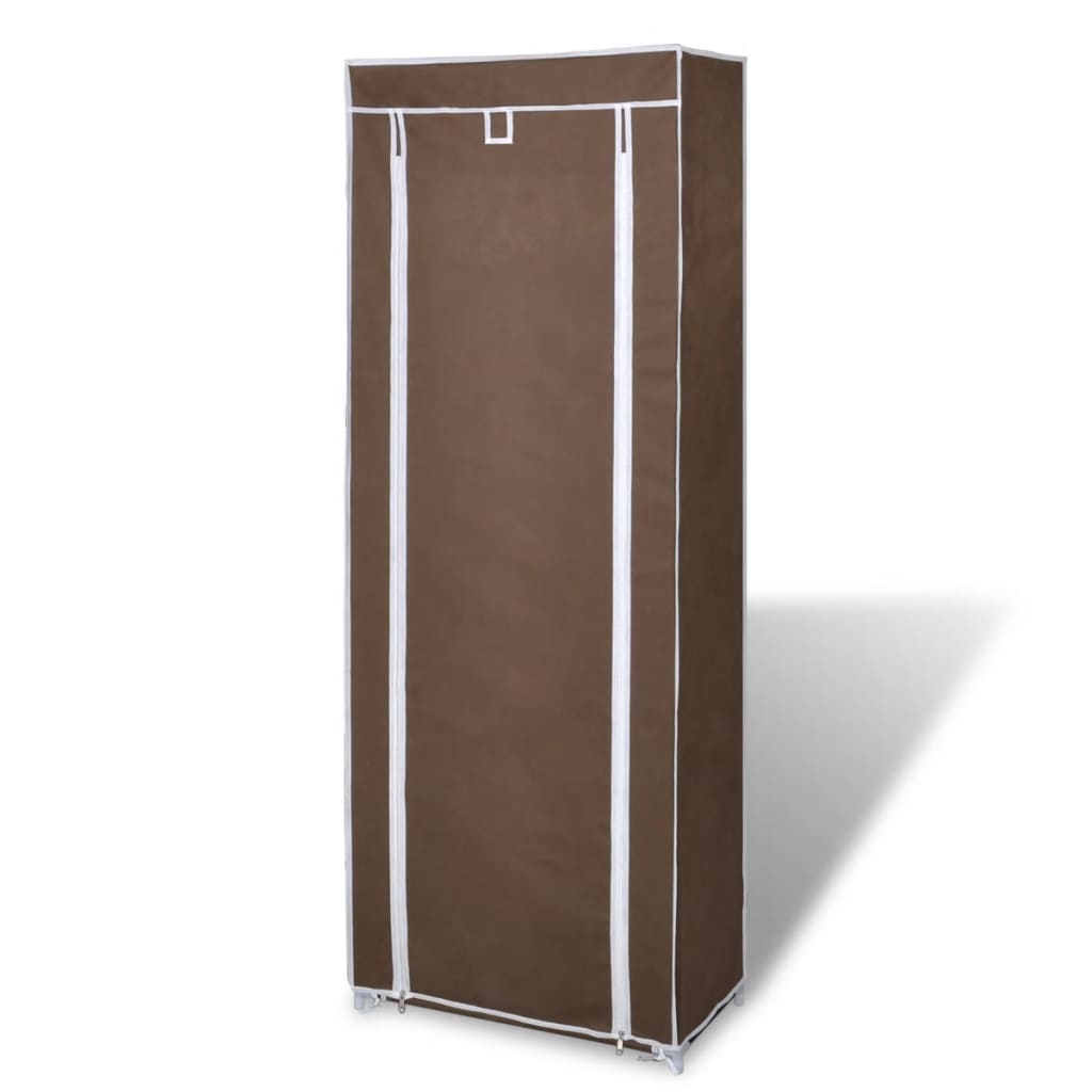 Galleria Design Fabric Shoe Cabinet with Cover 162 x 57 x 29 cm Brown