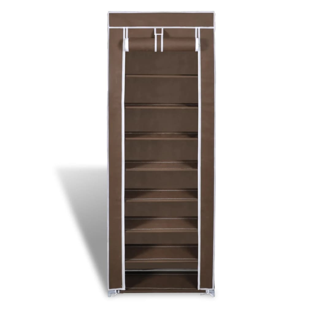 Galleria Design Fabric Shoe Cabinet with Cover 162 x 57 x 29 cm Brown