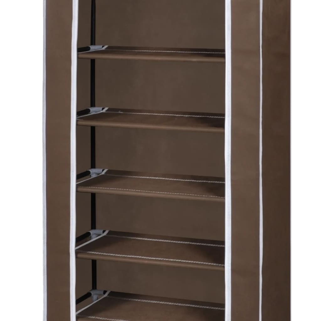 Galleria Design Fabric Shoe Cabinet with Cover 162 x 57 x 29 cm Brown