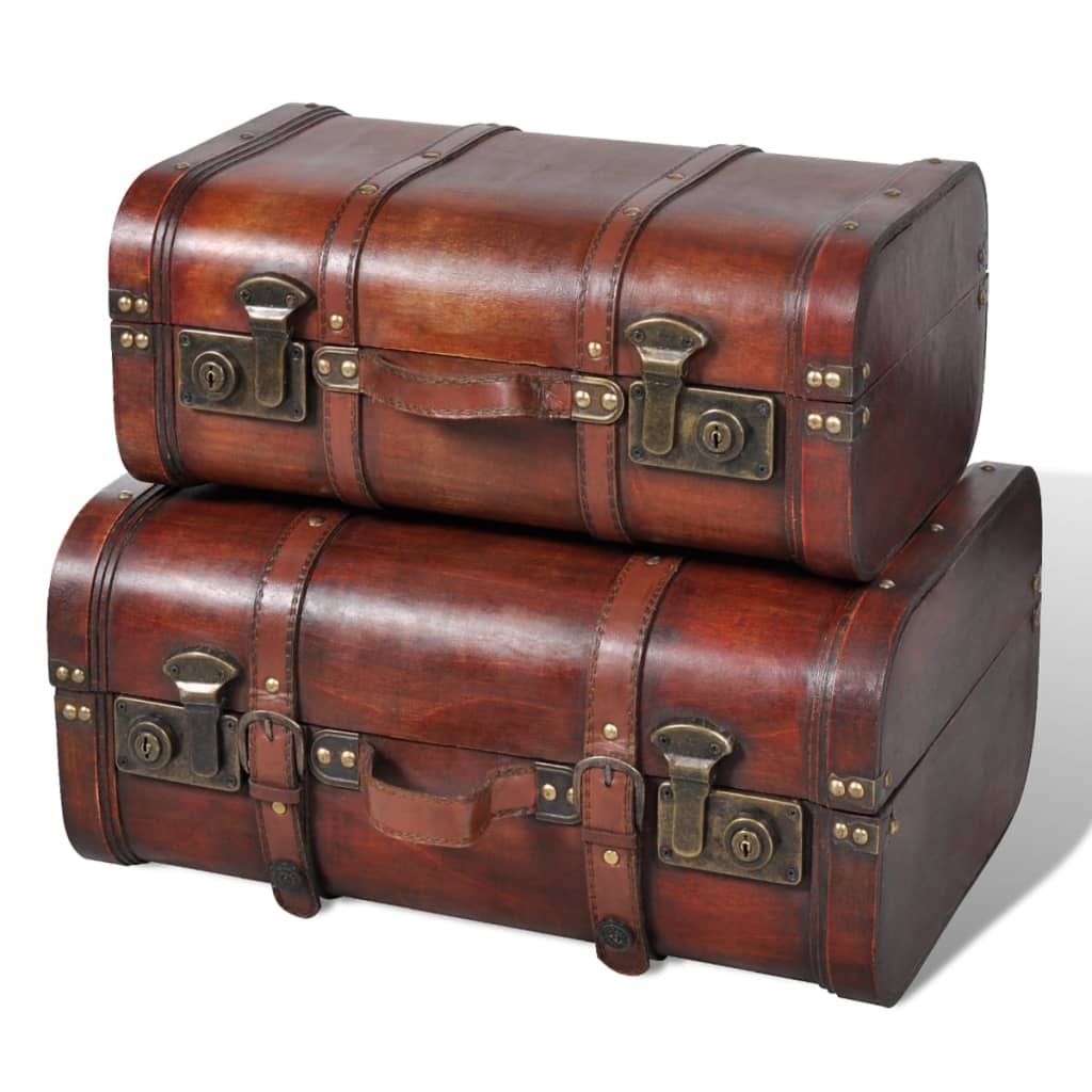 Galleria Design Wooden Treasure Chest 2 pcs Vintage Brown