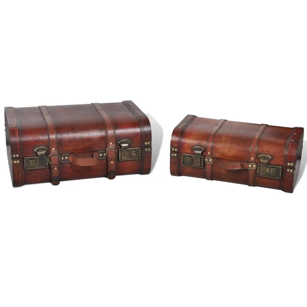 Galleria Design Wooden Treasure Chest 2 pcs Vintage Brown
