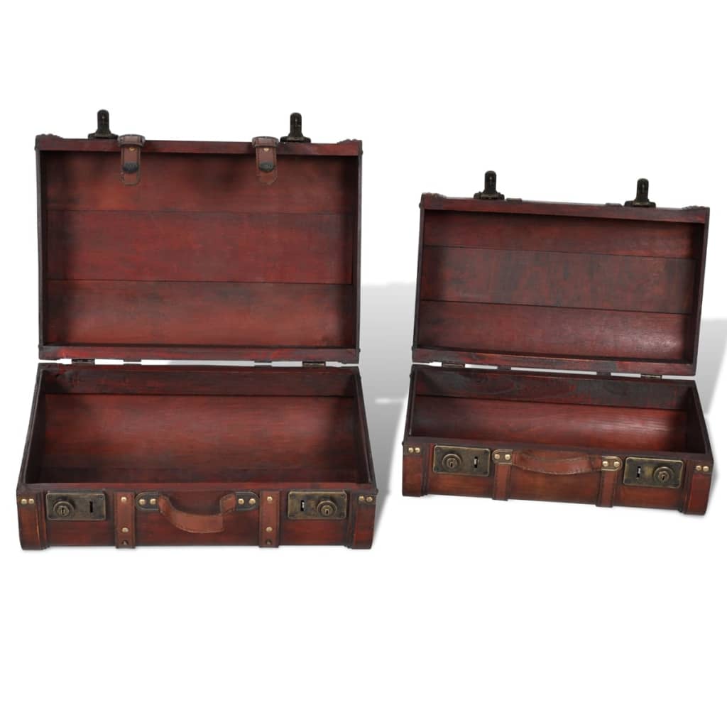 Galleria Design Wooden Treasure Chest 2 pcs Vintage Brown