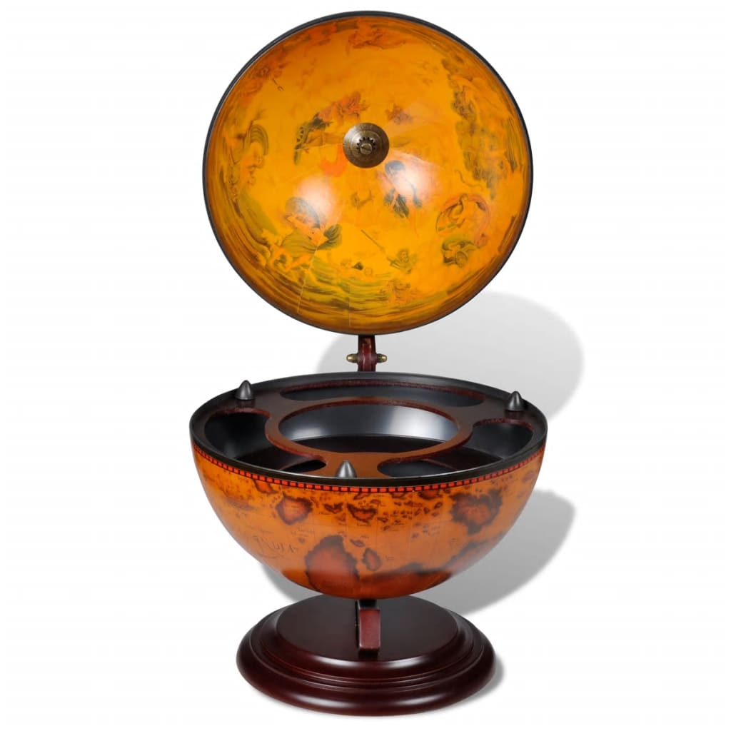 Galleria Design Tabletop Globe Bar Wine Stand Wood