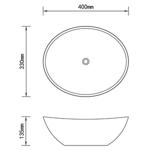 Galleria Design Luxury Ceramic Basin Oval-shaped Sink Black 40 x 33 cm