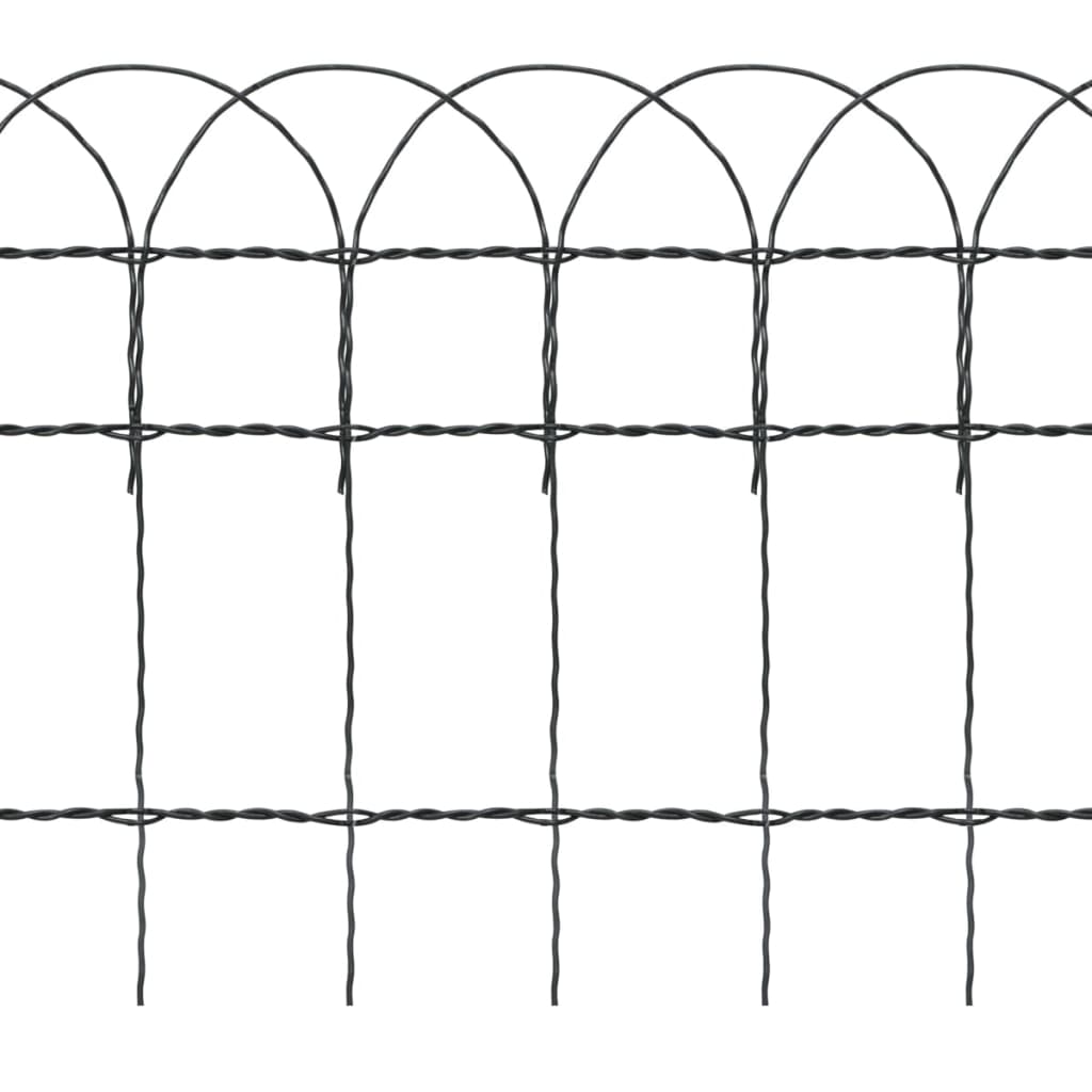 Galleria Design Garden Border Fence Powder-coated Iron 25x0.4 m