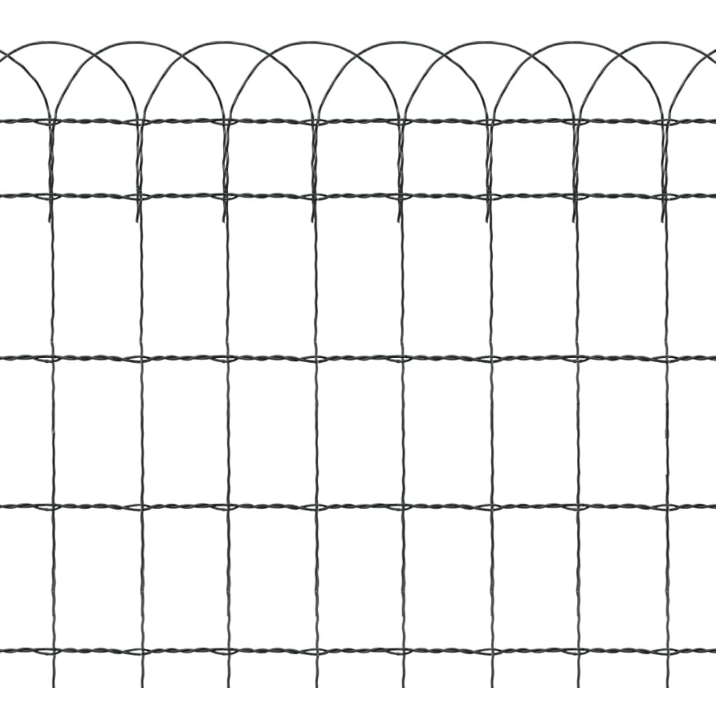Galleria Design Garden Border Fence Powder-coated Iron 10x0.65 m