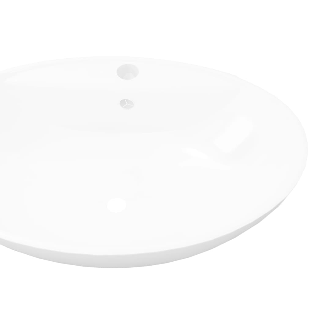 Galleria Design Luxury Ceramic Basin Oval with Overflow and Faucet Hole