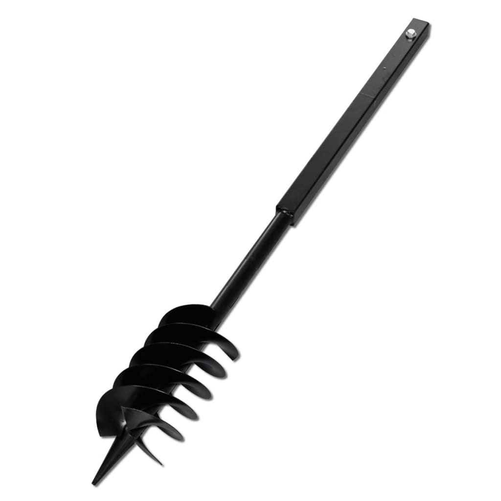 Galleria Design Ground Drill with Handle Auger Bit 120 mm Double Spirals Steel Black