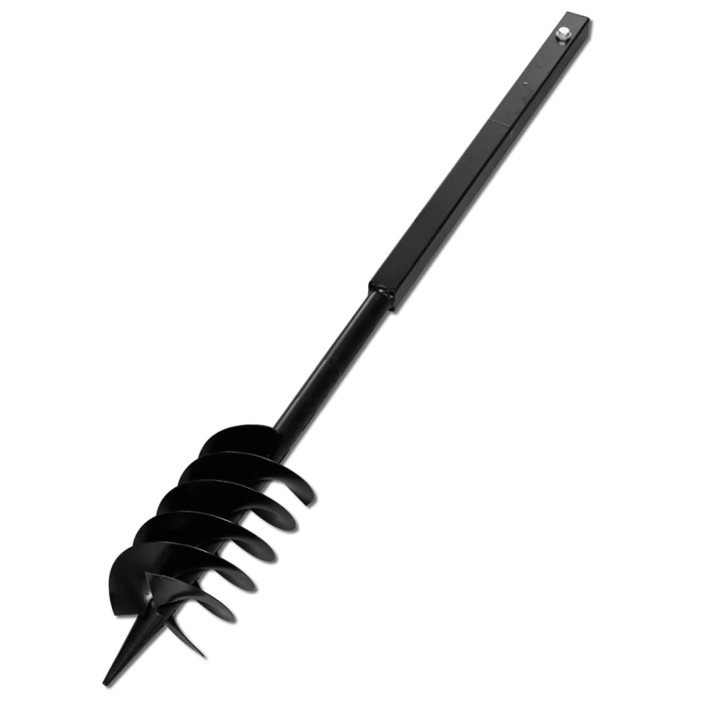 Galleria Design Ground Drill with Handle Auger Bit 150 mm Three Spirals Steel Black