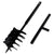 Galleria Design Ground Drill with Handle Auger Bit 200 mm Three Spirals Steel Black